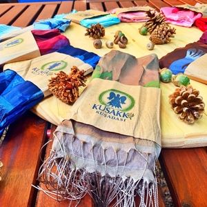 PURPLE %100 SILK SCARF - HANDMADE AUTHENTIC